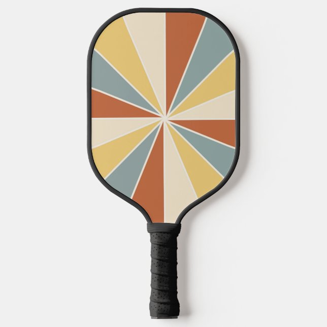 Raquette De Pickleball Blue &Brown  Retro Colorful Stripes  Monogram (Recto)