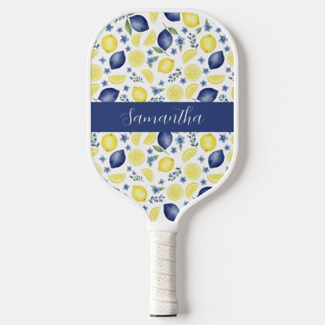 Raquette De Pickleball Blue French Country Lemon Pattern Name (Recto)
