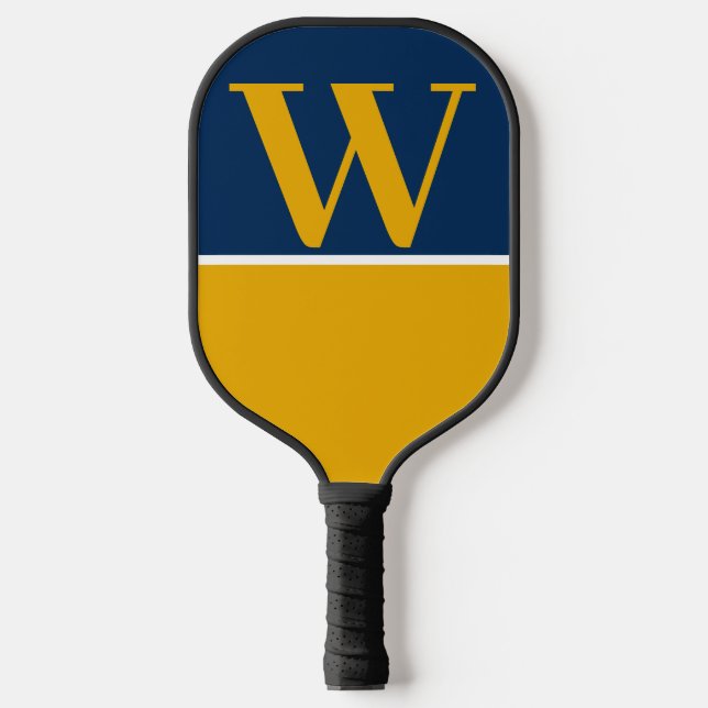 Raquette De Pickleball Blue & Gold College Monogram Pickleball Paddle (Recto)