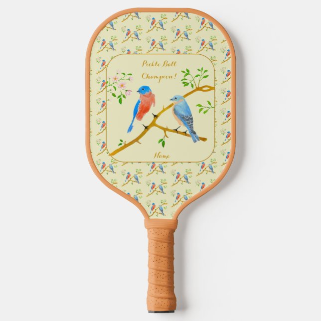 Raquette De Pickleball Bluebirds Avec Pagaie De Pickleball Jaune Texte (Recto)