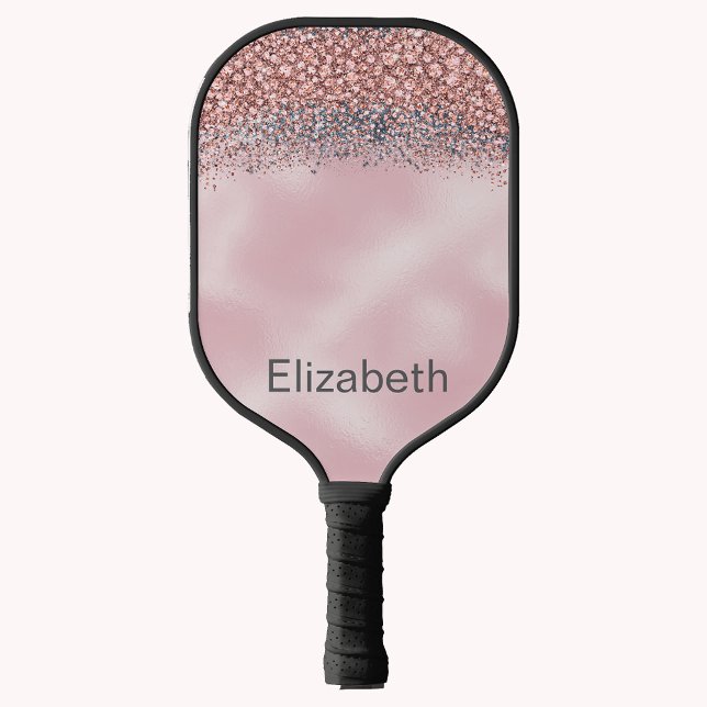 Raquette De Pickleball Blush Pink Jeweled Personalized (Créateur téléchargé)