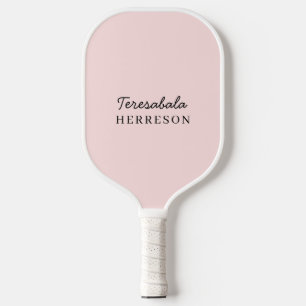Raquette De Pickleball Blush Rose Monogramme   Style Minimaliste Féminin