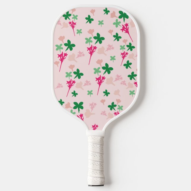 Raquette De Pickleball Boho Botanique vert rose pâle (Recto)