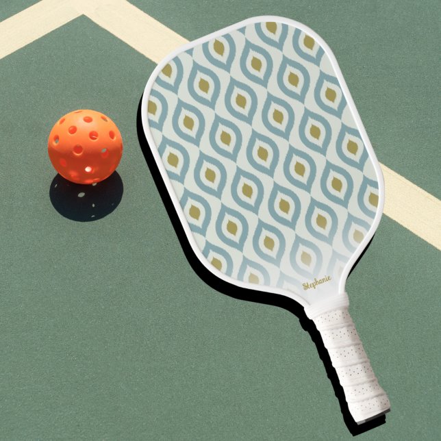 Raquette De Pickleball Boho Chic Quatrefoil Motif Texte personnalisé (Créateur téléchargé)
