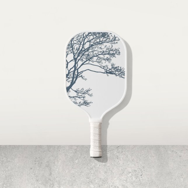 Raquette De Pickleball Boho d'arbre simple bleu (Créateur téléchargé)