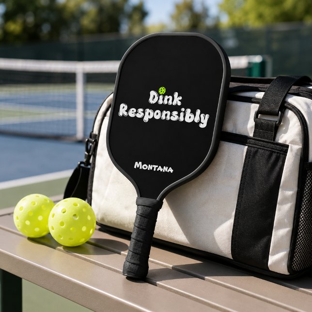 Raquette De Pickleball Boire Responsablement Nom Noir Onyx (Créateur téléchargé)