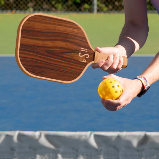 Raquette De Pickleball Bois foncé en acajou, Monogramme (Insitu)