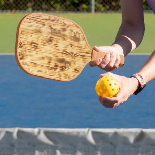 Raquette De Pickleball Bois Nature Brown Bois Texture sculptée