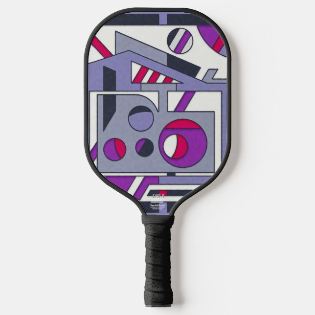 Raquette De Pickleball Bold Purple Pink Geometric Abstract Industrial Des (Recto)