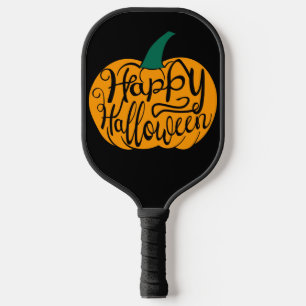 Raquette De Pickleball Bonne lettre Halloween sur citrouille sculpté