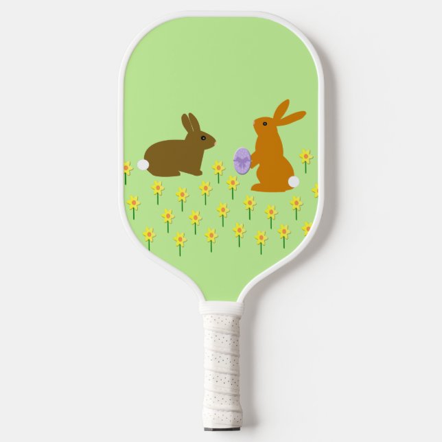 Raquette De Pickleball Bonnets de Pâques et jonquilles (Recto)