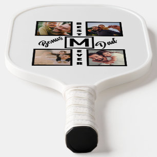 Raquette De Pickleball Bonus moderne personnalisé Papa Stepdad 4 Photo Co