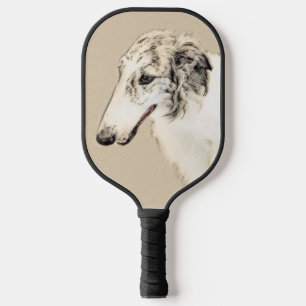 Raquette De Pickleball Borzoi (Argent Brindle) Peinture Chien Art origina