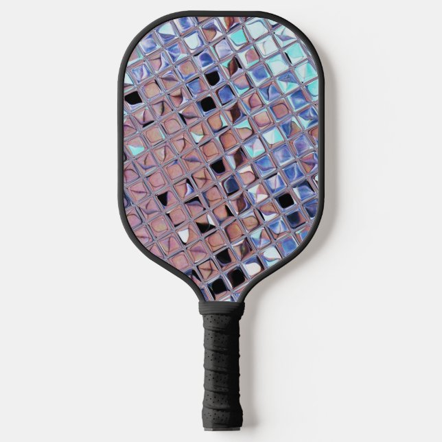 Raquette De Pickleball Boule à facettes argentée en gros plan | Photo de  (Recto)