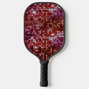 Raquette De Pickleball Boule à facettes disco rouge rétro Groovy 70's