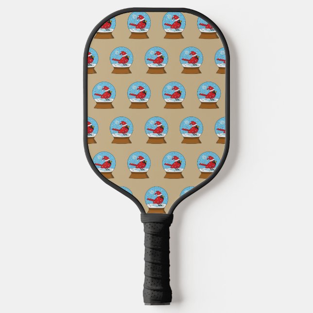 Raquette De Pickleball Boule à neige avec un cardinal rouge mignon (Recto)
