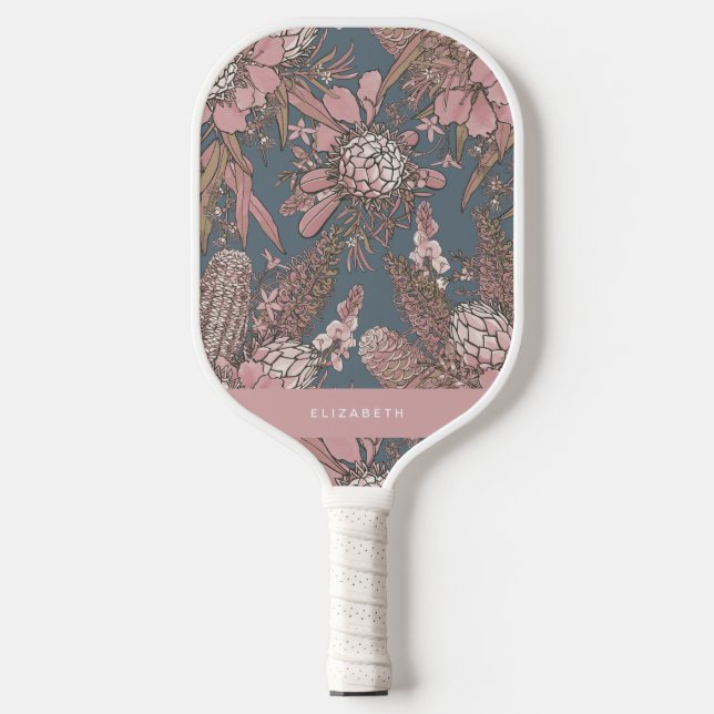 Raquette De Pickleball Bouquet de fleurs roses et roses personnalisées (Recto)