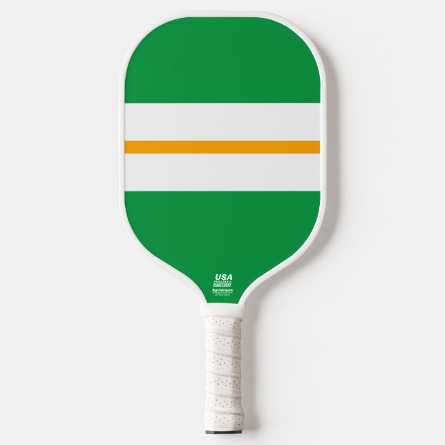 Raquette De Pickleball Bright Jaune Orange Vert Blanc Rouge Rayures de co (Recto)