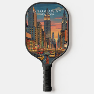 Raquette De Pickleball Broadway New York Voyage Art Vintage