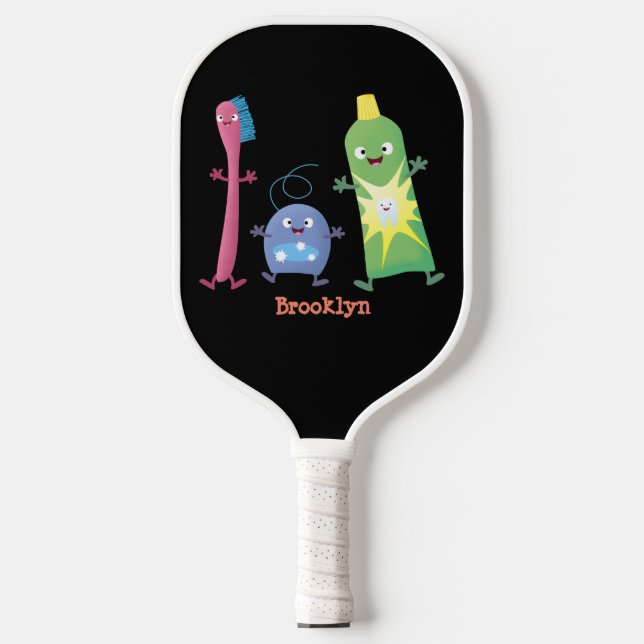 Raquette De Pickleball Brosse à dents mignonne dentifrice dentaire soie d (Recto)