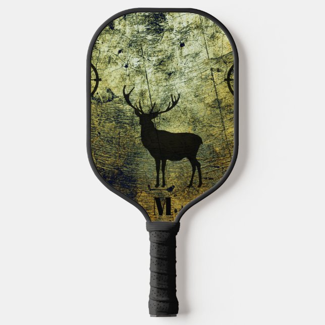 Raquette De Pickleball Buck in the Woods Modern Monogram (Recto)