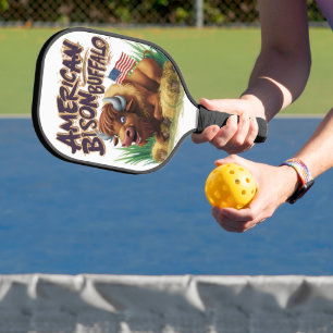 Raquette De Pickleball Buffle de bison américain avec drapeau américain