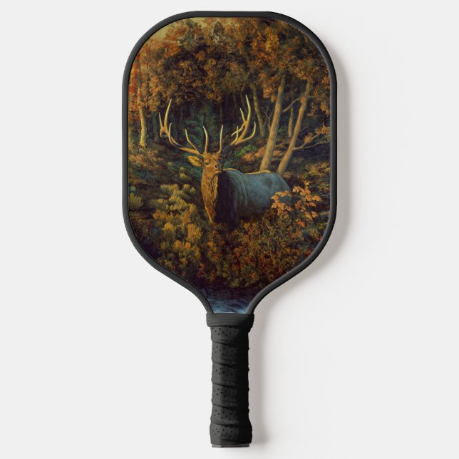 Raquette De Pickleball Bull Elk dans la forêt d'automne (Recto)