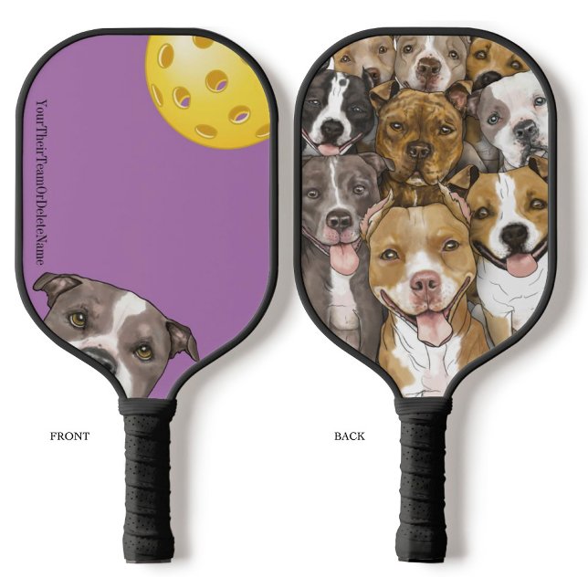 Raquette De Pickleball BullTerriers sur une pagaie de Pickleball Violet (Créateur téléchargé)