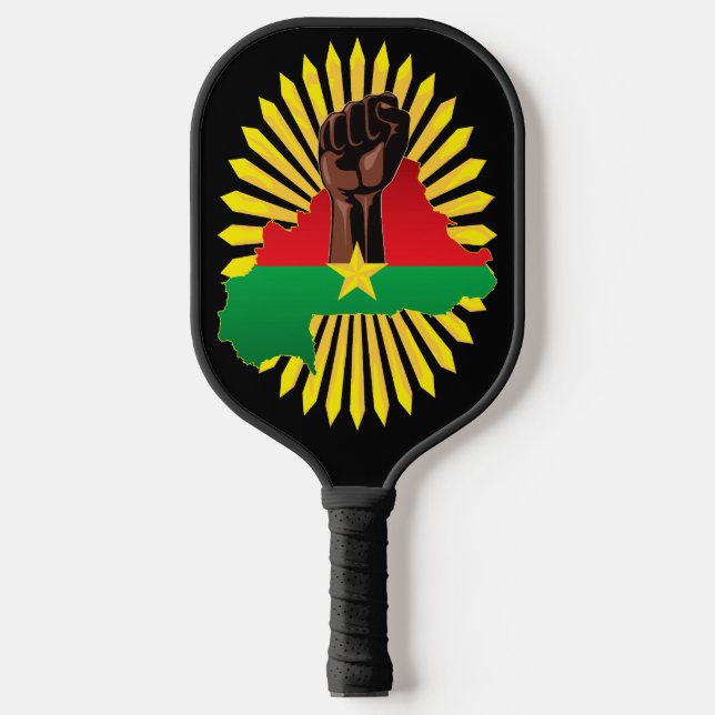 Raquette De Pickleball Burkina Faso Carte, drapeau et première révolution (Recto)