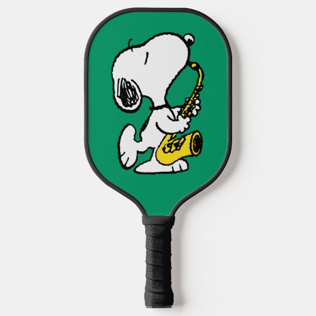 Raquette De Pickleball cacahuètes | Lecteur Snoopy Saxophone (Recto)