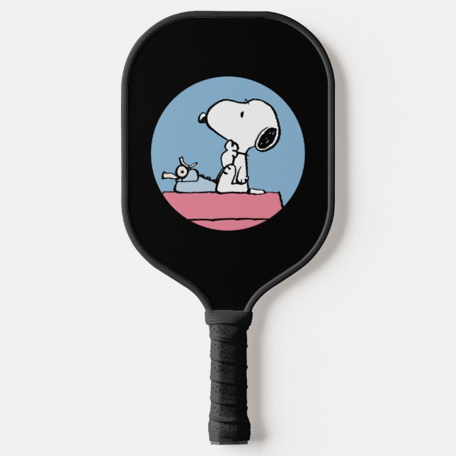 Raquette De Pickleball cacahuètes | Snoopy à la machine à écrire (Recto)
