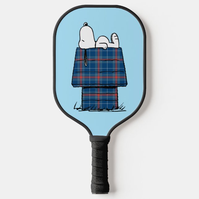Raquette De Pickleball cacahuètes | Snoopy Plaid Flannel Holiday Dog Hous (Recto)