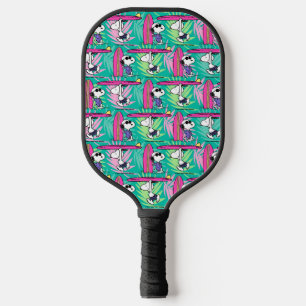 Raquette De Pickleball cacahuètes   Snoopy Turquoise Surf Motif