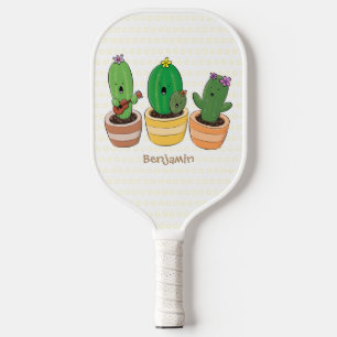 Raquette De Pickleball Cactus trio chantante mignonne dessin animé
