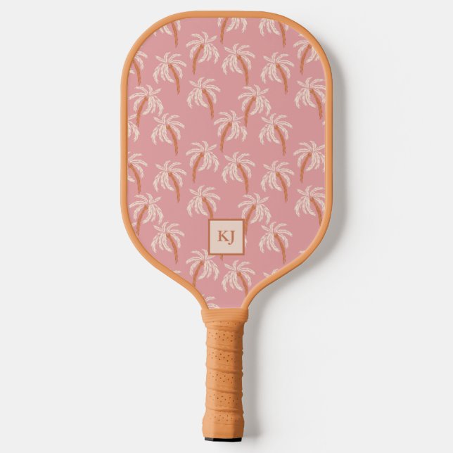Raquette De Pickleball Cadeau de vacances Boho Palm Nom personnalisé (Verso)