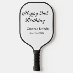 Raquette De Pickleball calligraphie simple minimum heureux 2e anniversair