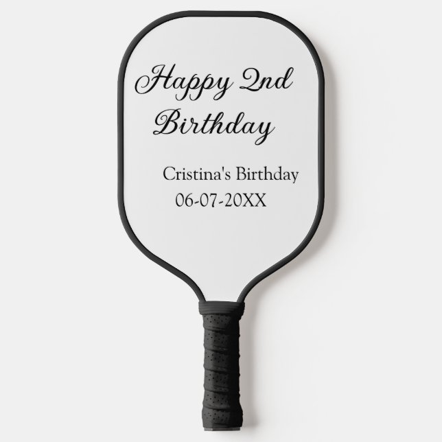 Raquette De Pickleball calligraphie simple minimum heureux 2e anniversair (Recto)