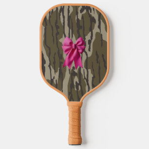 Raquette De Pickleball Camo Filles Camo Pink Ribbon Bow Bottomland Camo