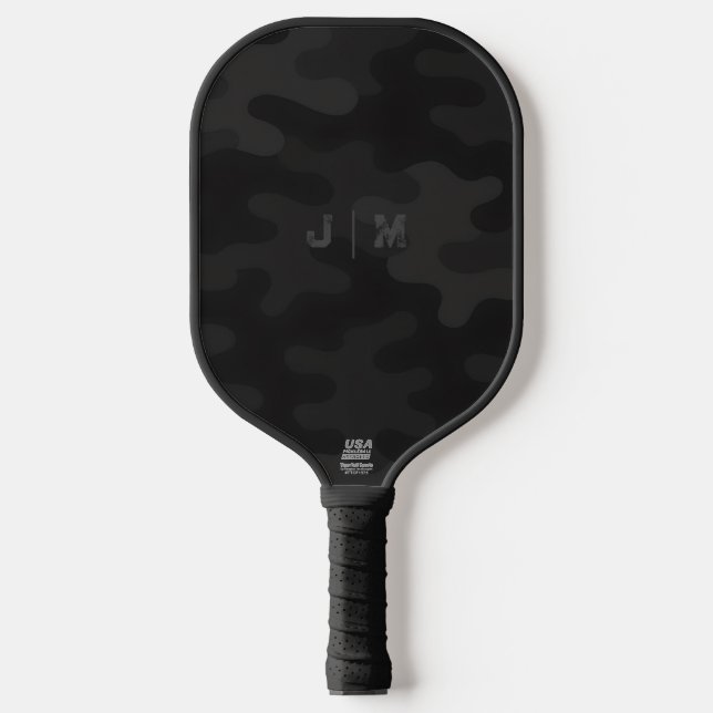 Raquette De Pickleball Camo Intégral Noir Charbon Foncé Monogramme (Recto)