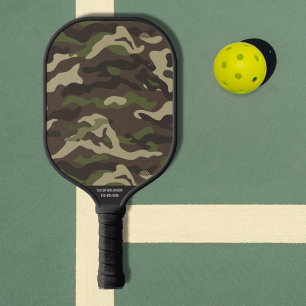 Raquette De Pickleball Camo Motif Cool Camouflage Nom du texte personnali