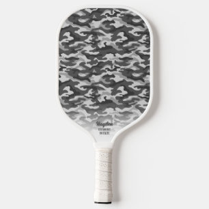 Raquette De Pickleball Camouflage cool noir gris Camouflage Imprimer text