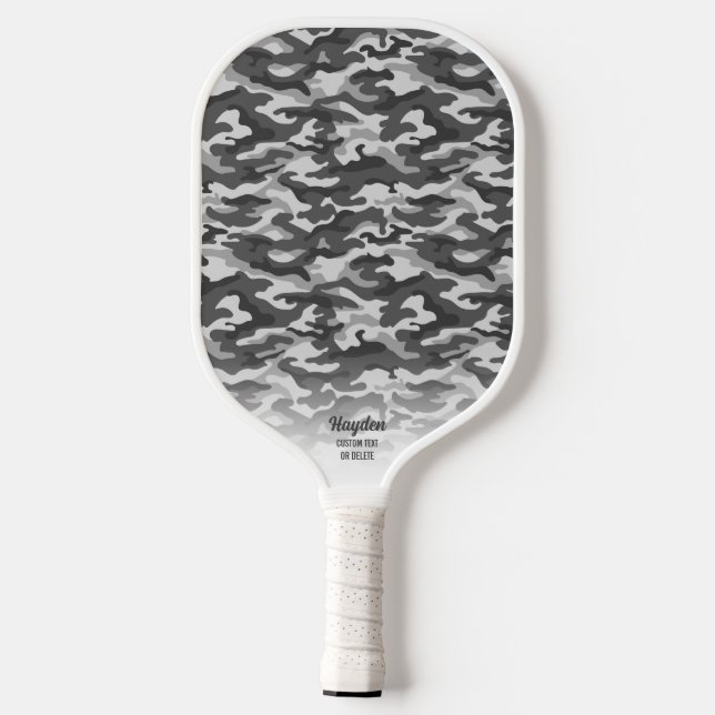 Raquette De Pickleball Camouflage cool noir gris Camouflage Imprimer text (Verso)