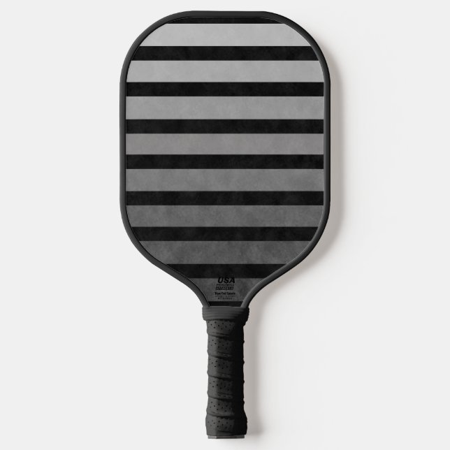 Raquette De Pickleball Camouflage Noir Et Gris Tailles De Ligne Texturées (Recto)