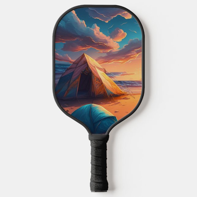 Raquette De Pickleball Camping au lever du soleil (Recto)