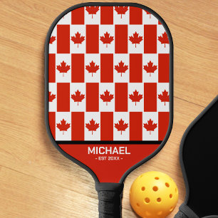 Raquette De Pickleball Canada Feuille d'érable Nom du Motif du drapeau ca