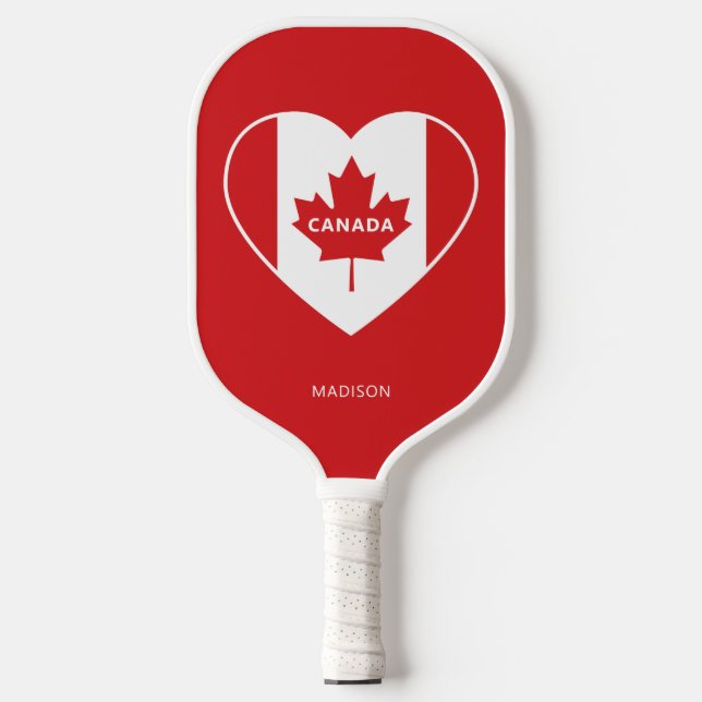Raquette De Pickleball CANADA Love texte personnalisé (Recto)