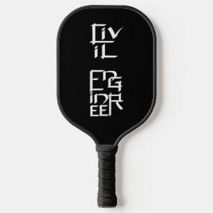 Raquette De Pickleball Caractère blanc de l'ingénieur civil