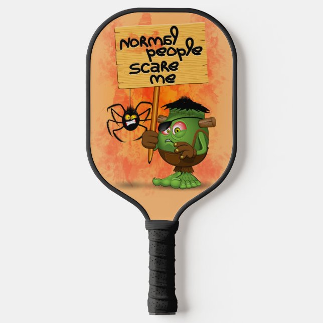 Raquette De Pickleball Caractère Frankenstein de 'Normal People Scare Me' (Recto)