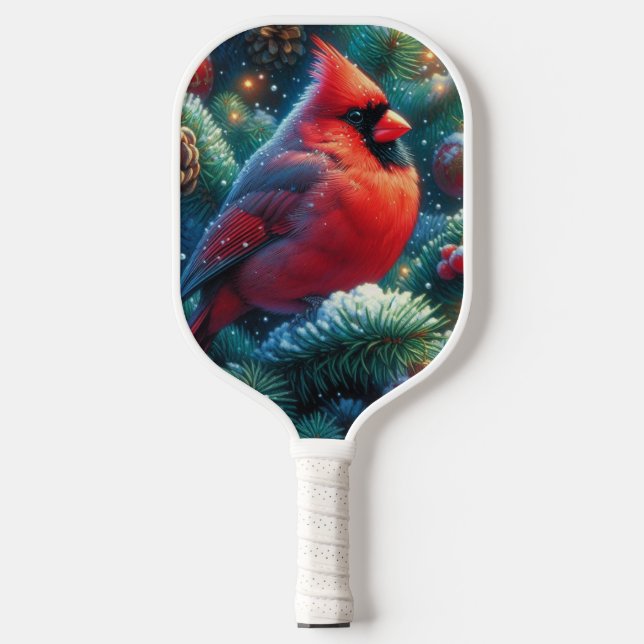 Raquette De Pickleball Cardinal de Noël/hiver (Recto)