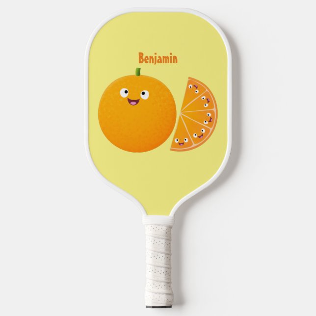 Raquette De Pickleball Caricature d'agrumes d'orange (Recto)